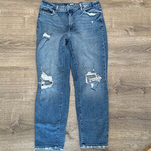 OLD NAVY CASUAL OG STRAIGHT HIGH RISE JEANS WOMENS Size 14 in LIGHT WASH BLUE